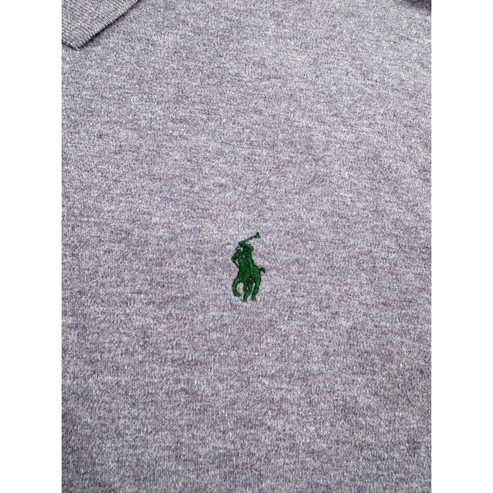 Polo Ralph Lauren Mens L Short Sleeve Soft Cotton Polo Heathered Purple Preppy - Picture 5 of 9